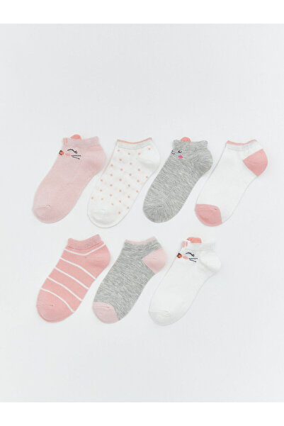 LC Waikiki Nevavm Patterned Girls' Booties Socks, Pack of 7