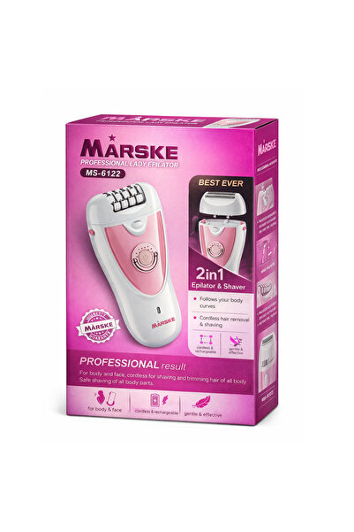 MARSKE MS-6122 2'si 1 Arada Profesyonel Kadın Epilatörü & Tıraş Makinesi