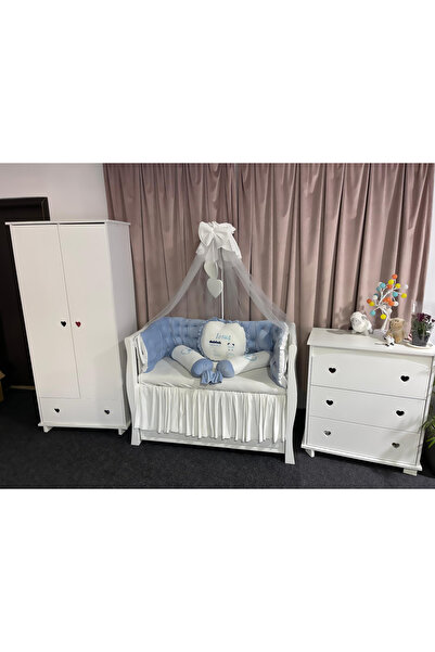 PeppiBambini Personalized 11-piece cot linen REGAL Blue -