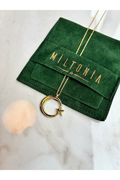 Miltonia Ay Yıldız Türk Bayrağı 925s Gümüş Kolye