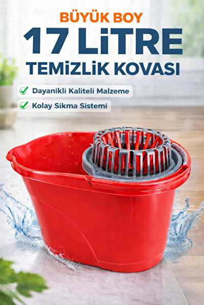 Fine Clean 17 Litre Sıkmalı Yaylı Temizlik Kovası – Dayanıklı, Pratik Kullanı...