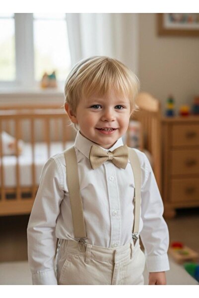 Lumos Trade Erkek Çocuk Pantolon Askısı ve Papyon Seti – Y Bant – 1-12 Yaş Uy...