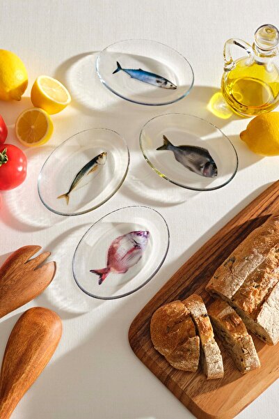 Paşabahçe Olta Meze Tabağı Sarı Yeşil