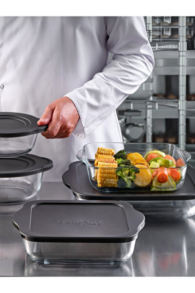 Paşabahçe Plastik Siyah Kapaklı Saklama Kabı 840 cc