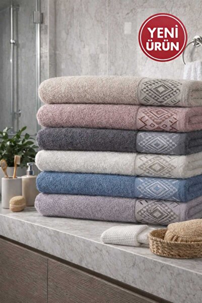 Mela Home Etnik Desenli 50*90 cm 6'lı El ve Yüz Havlu Seti- Çeyizlik- Hediyel...