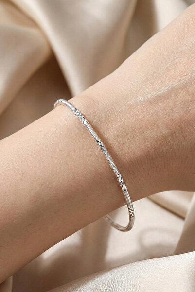 ACAR SİLVER 925 AYAR GÜMÜŞ DESENLİ AJDA BİLEZİK