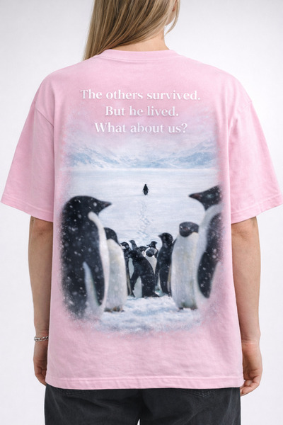 Tiny and Co 100% Cotton Unisex Nihilist Penguin - Lonely Penguin Printed T-Shirt