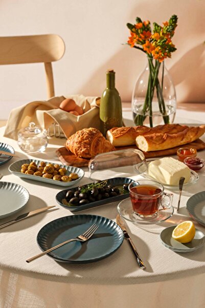 Paşabahçe Soft Seramik Pasta Tabağı Mavi