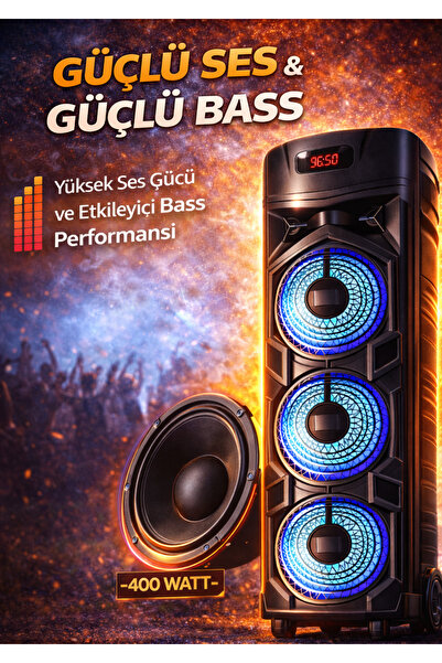 teknotrust Yüksek Kalite RGB Bluetooth Party Box Hoparlör Büyük Boy | Şarjlı,...