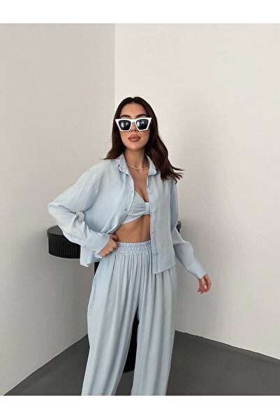 Ekim Store Modal Fabric Shirt Pants 3-Piece Set