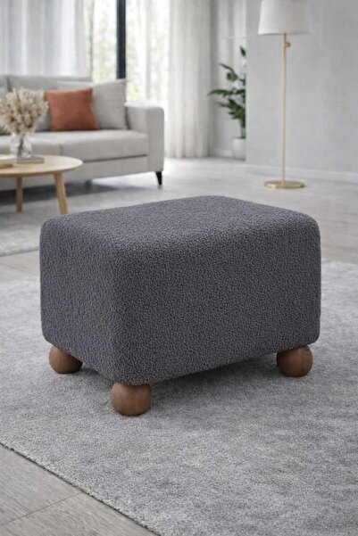 PUFMANYA VİVALDİ PREMİUM DİKDÖRTGEN PELUŞ KUMAŞ DOĞAL GÜRGEN AĞACI AYAKLI PUF...