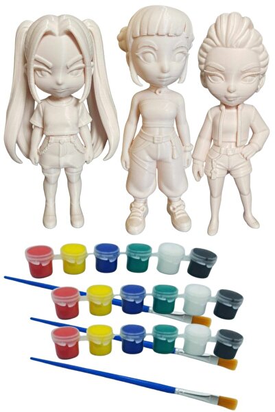 Deniz Store16 Kpop Figürü 3'lü Set 3d Baskı Boyama Seti