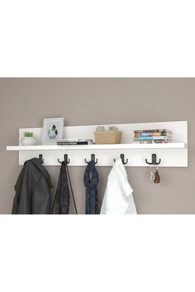 AYDINHOMECLASSİC Portmanto Duvar Askılığı Elbise Askılığı Beyaz