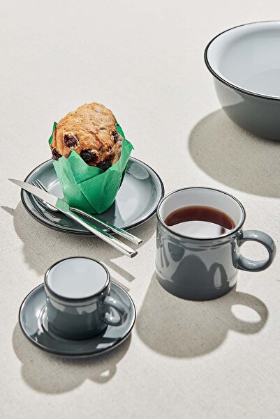 Paşabahçe Electrum Seramik Pasta Tabağı Gri