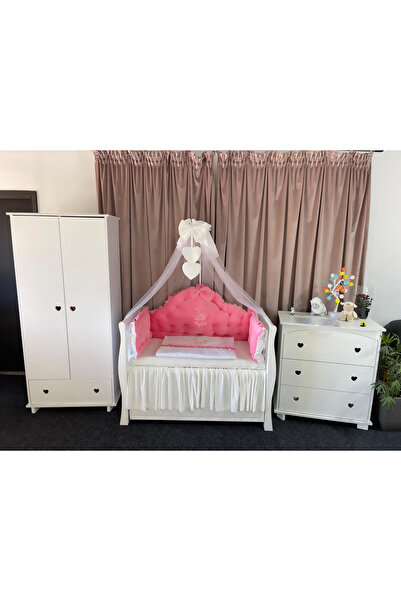 PeppiBambini Personalized crib linen 11 pieces REGAL Pink -