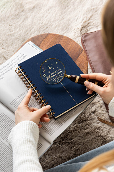 PAPERORA مفكرة A5 حلزونية الشكل بغلاف صلب من الكتان، مفكرة تخطيطية غير مؤرخة ...