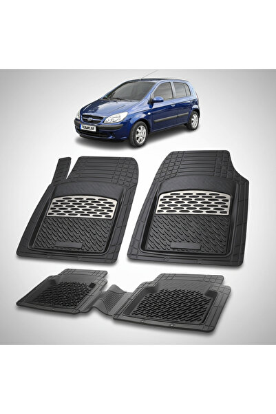 TEAMCAR Ελαστικά πατάκια αυτοκινήτου συμβατά με Hyundai Getz 2002-2011 - Ασημί