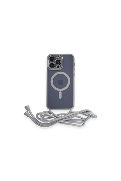 eco port جراب آيفون 13 برو ماكس ديفو ليزر معلق غطاء ماجسيف - فضي