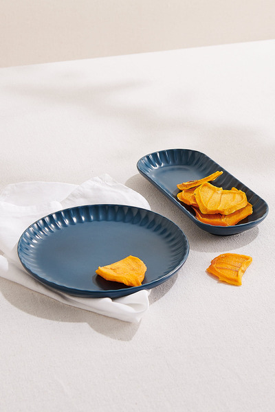 Paşabahçe Soft Seramik Servis Tabağı Mavi