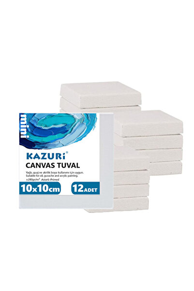 kazuri 10x10 cm Tuval 12 ADET - 12li mini tuval paketi