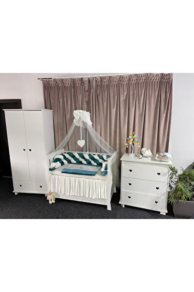 PeppiBambini Lenjerie de patut personalizata 11 piese -Laterale Impletite Cat...