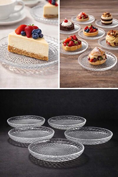 EVİMDEVİM 6'lı Cam Tatlı Tabağı