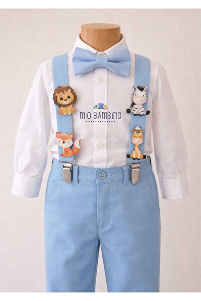 MİO BAMBİNO طقم بنطلون أنيق وربطة عنق للأطفال الأولاد (23 أبريل، أعياد الميلا...