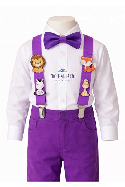 MİO BAMBİNO Erkek Bebek Şık Pantolon Askı Ve Papyon Takım (23 Nisan,Doğum Gün...