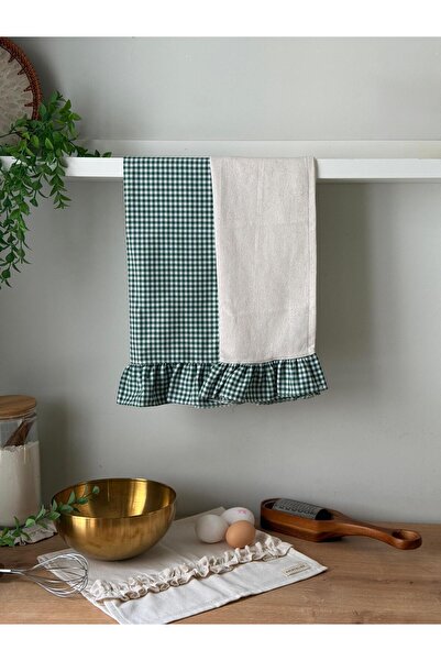 KaiAtelier Mossy X Natural Linen 2-Pack Oven Cloths / Drying Cloths