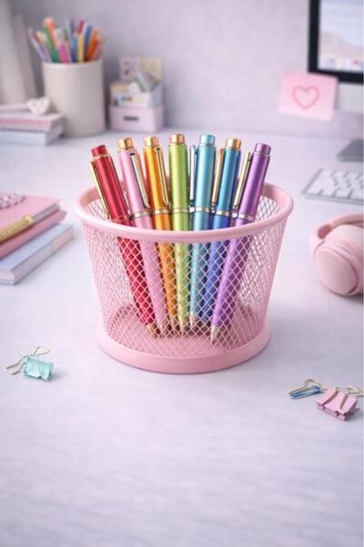 Need ND-1021 Premium Metal Tel Kalemlik | Pembe Ofis & Home Ofis Düzenleyici