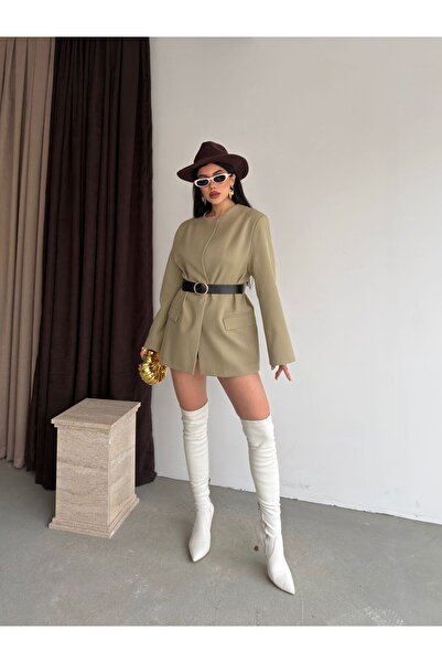 Ekim Store Hakim Lapel Collar Belted Blazer Jacket