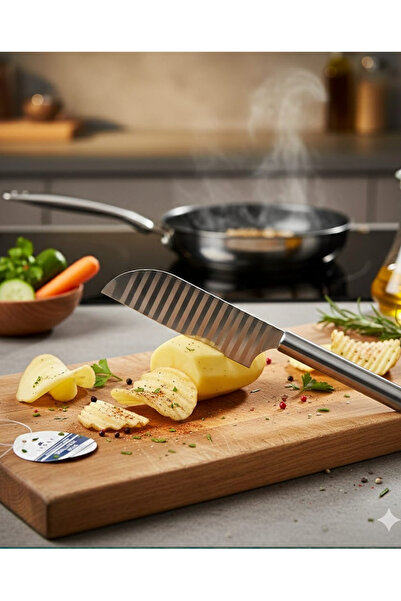 Owersea Paslanmaz Çelik tırtıklı Patates Bıçağı – Meyve Sebze Soyma ve Diliml...