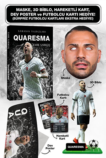 Parodi Yayınları Quaresma Futbolcu Kitabı - Maske, 3D Biblo, Dev Poster, Hare...
