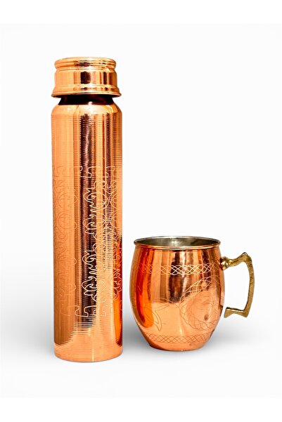 gulflower nude Copper Flask Laser Model with Cup Health Healing Product