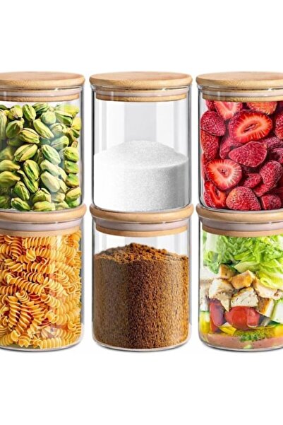 ComSaf Set of 6 Glass Storage Containers with Airtight Lid