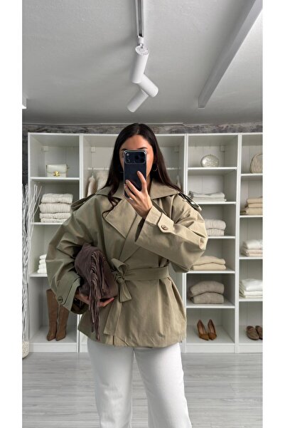 LUUNA STORE Vatkali Short Trench Coat - Light Green