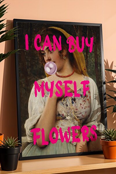 Saturn I Can Buy Myself Flowers Framed Painting Women's Day Gift Classic Pain...