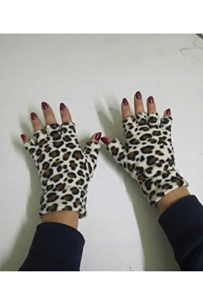 Modalight Leopard,Short Finger,Women's Fleece Gloves
