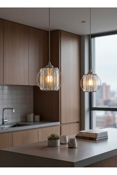 Glowel 2 ADET CEMRE TEKLİ PROMOSYON MODERN TAŞLI AVİZE