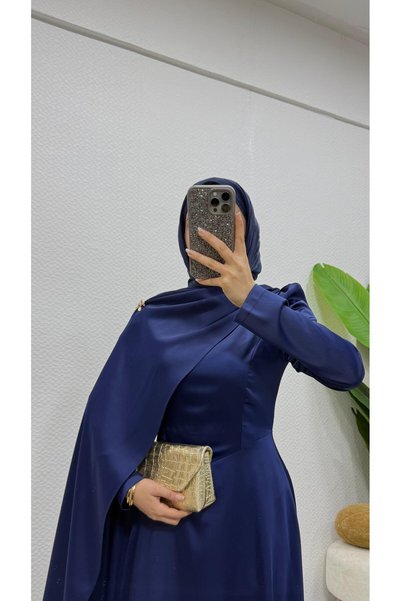 modasusev فستان سهرة حجاب كيب