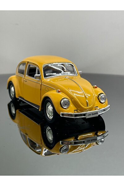 SCOWETTO Volkswagen Beetle 1:32 Scale Metal Pull Back Model Car 12 cm Yellow