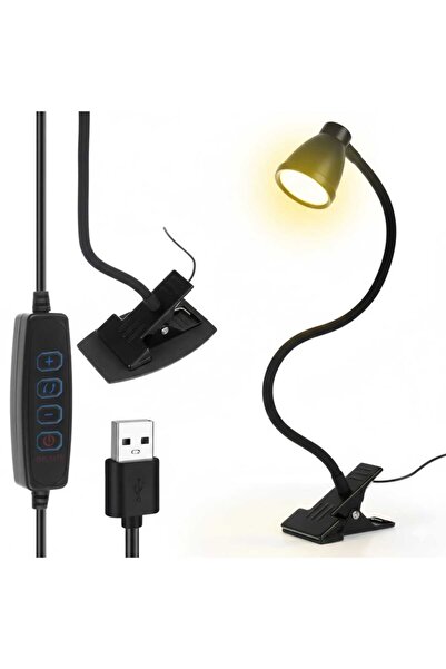 VİBE Lampă de Birou LED cu Clips, Braț Flexibil 360°, 3 Moduri de Lumină, 10 ...