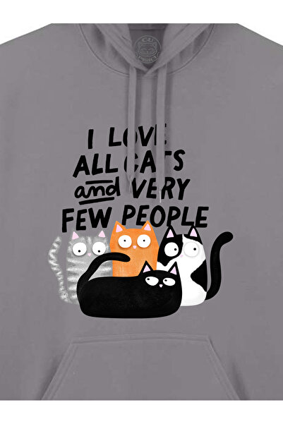 Cu Pisici Hanorac printat-I Love All Cats and Few People, Unisex, Valentine's Day