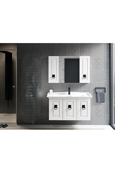 ROSEART BANYO ALİZE BEYAZ 100 CM BANYO DOLABI SET HALİNDE ÜST MODÜL + ALT MOD...