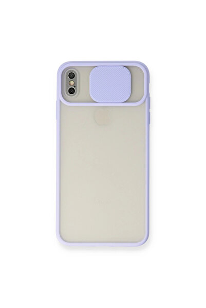 eco port حافظة آيفون Xs ماكس من السيليكون المنزلق لكاميرا النخيل - أرجواني