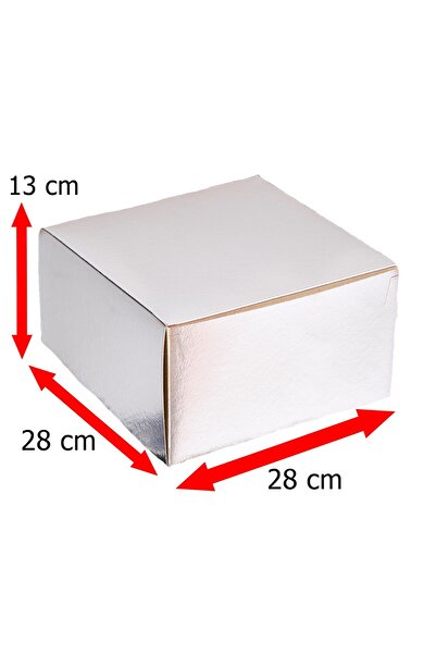 BENS Pasta Kutusu Gümüş Renk 28x28x13 cm Ebat 1 Adet Gelecek