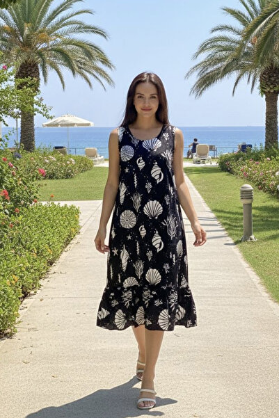 AYASOFYA OTANTIK Women's Ethnic Floral Patterned Sleeveless Midi Dress