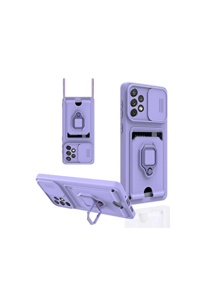 eco port حافظة سامسونج جالاكسي A53 5G زوما مع حلقة سيليكون لبطاقة العمل - أرج...