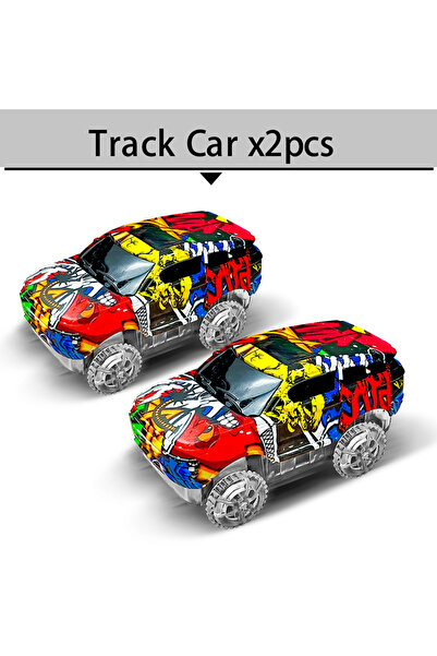 Choice4 Graffiti car 2Pcs Track Car Train Toys Children Electric Track Toy Ca...