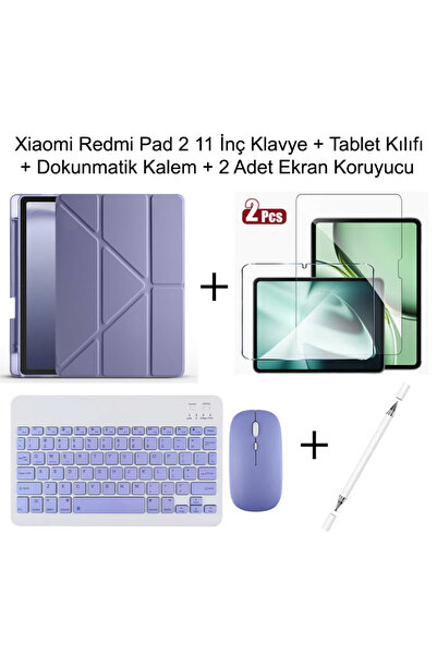 Yesnıce Redmi Pad 2 11 İnç Uyumlu Standlı Kılıf Dokunmatik Kalem Ve Klavye Ma...